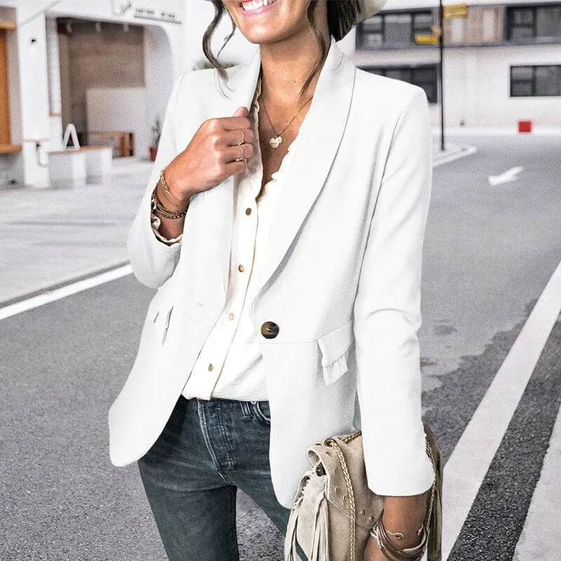 Solid Color Pocket Blazer