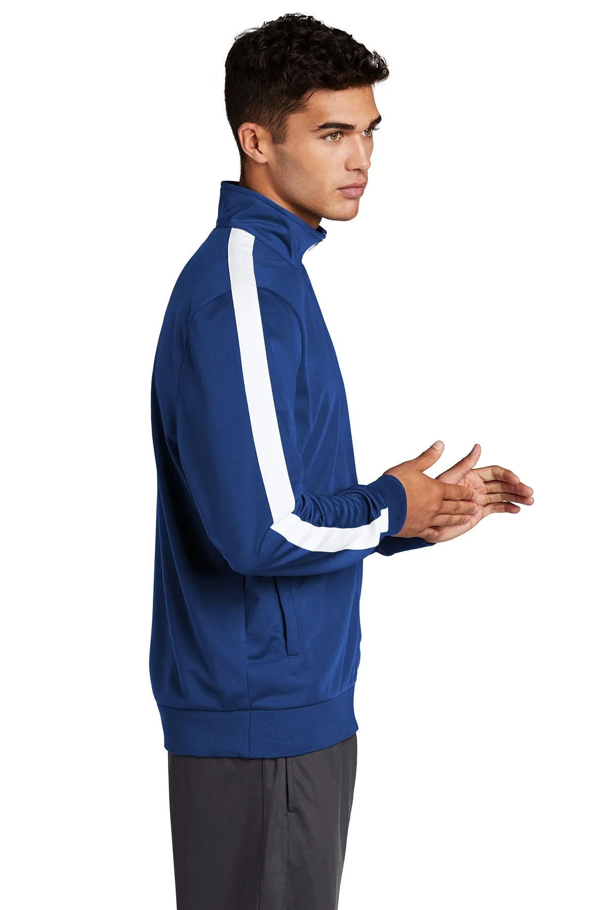 Sport-Tek Tricot Track Branded Jackets, True Royal/ White