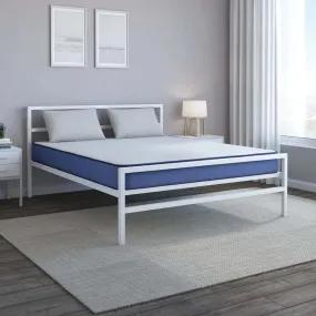 Striker Metal Bed (White)   Plus Mattress (King)
