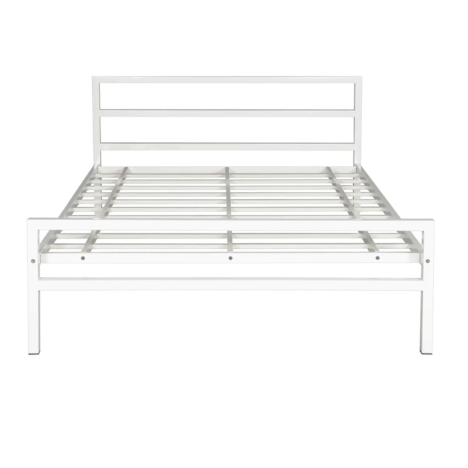 Striker Metal Bed (White)   Plus Mattress (King)