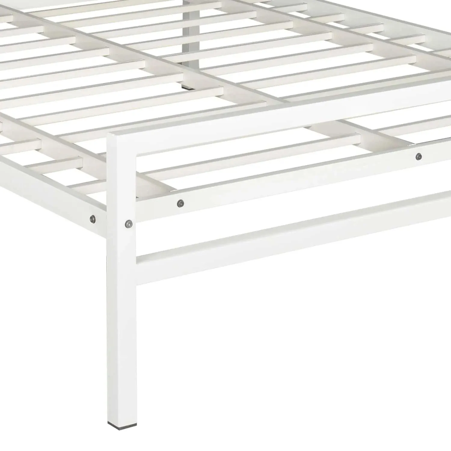 Striker Metal Bed (White)   Plus Mattress (King)