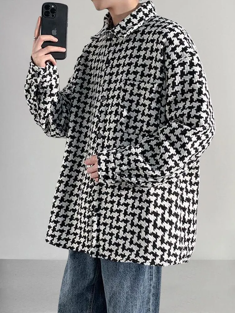 Stylish Casual Houndstooth Jacket
