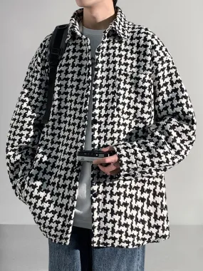 Stylish Casual Houndstooth Jacket
