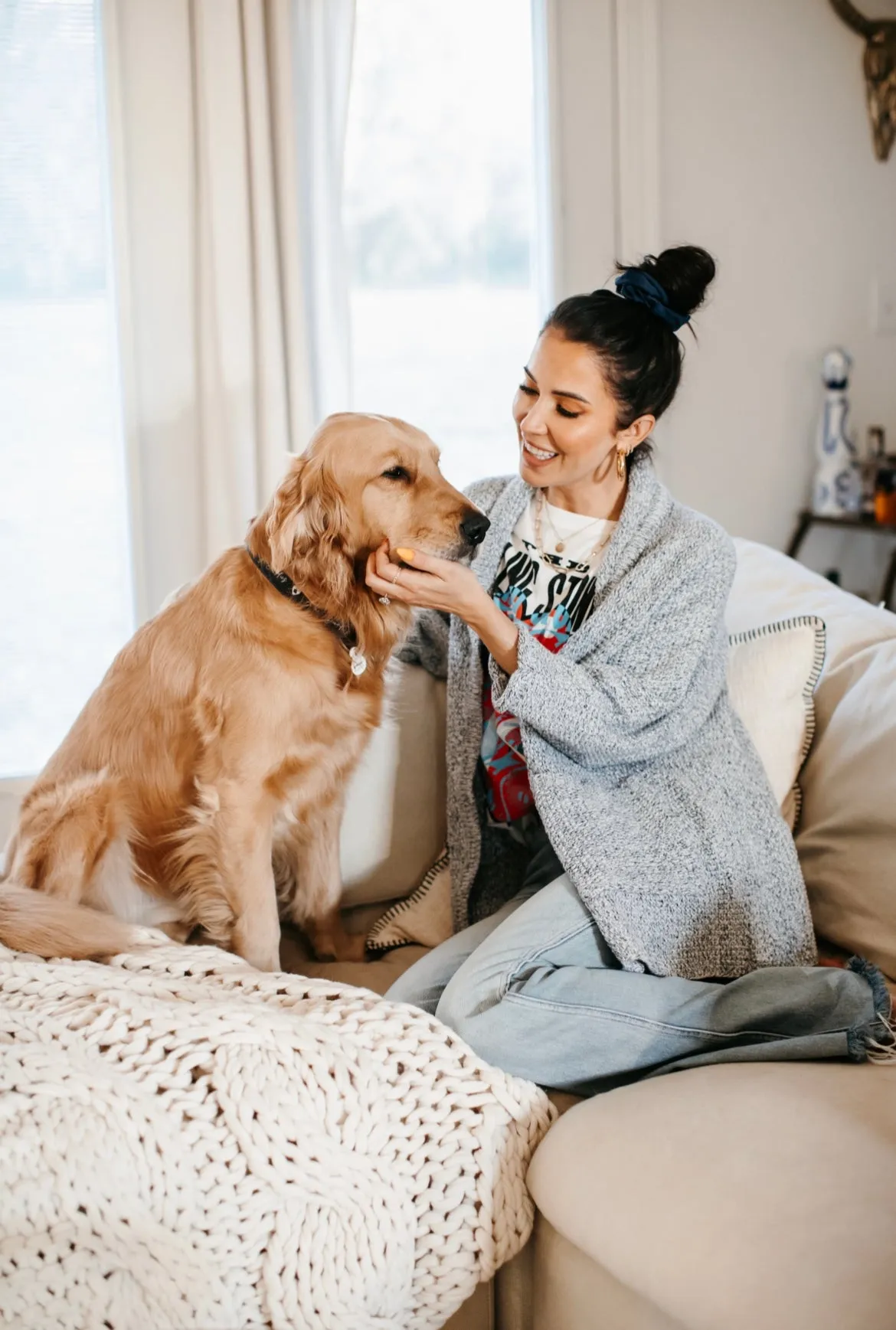 The Erinn Boyfriend Cardigan x DEW by Kaitlyn Bristowe - GUNMETAL