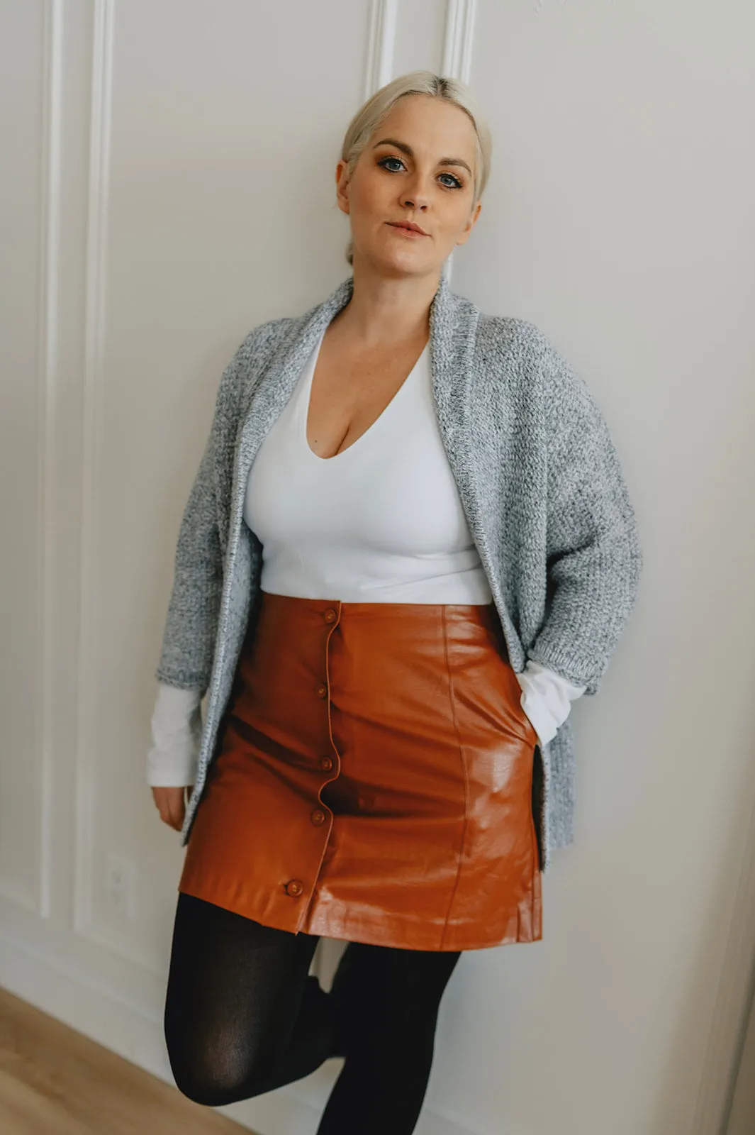 The Erinn Boyfriend Cardigan x DEW by Kaitlyn Bristowe - GUNMETAL