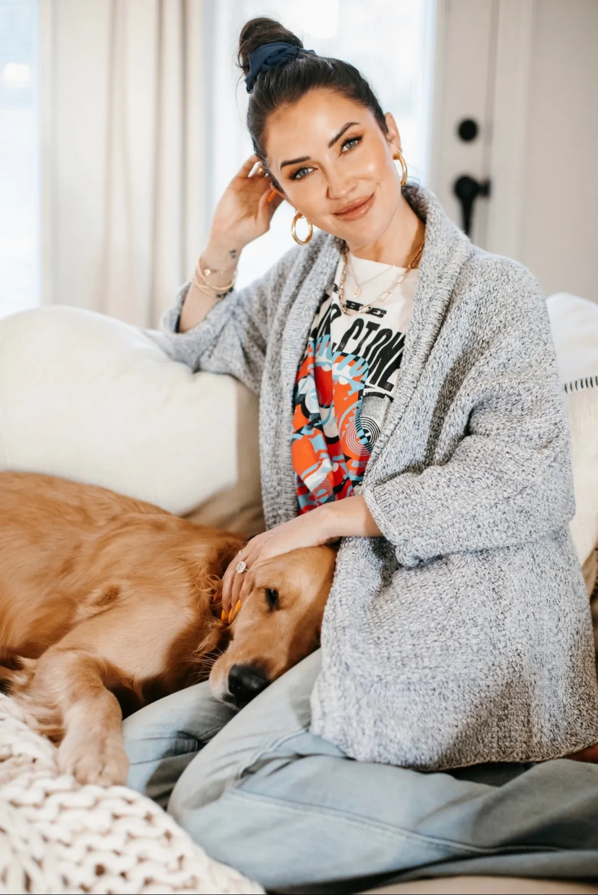 The Erinn Boyfriend Cardigan x DEW by Kaitlyn Bristowe - GUNMETAL