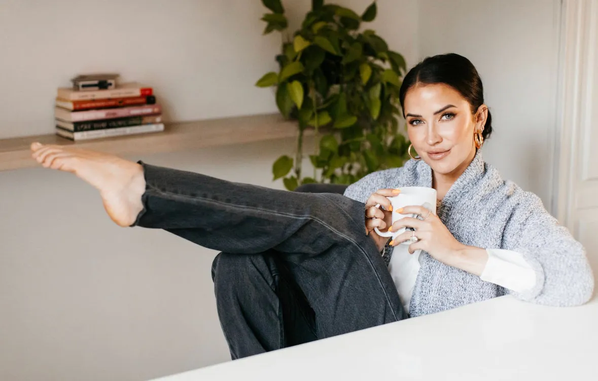 The Erinn Boyfriend Cardigan x DEW by Kaitlyn Bristowe - GUNMETAL