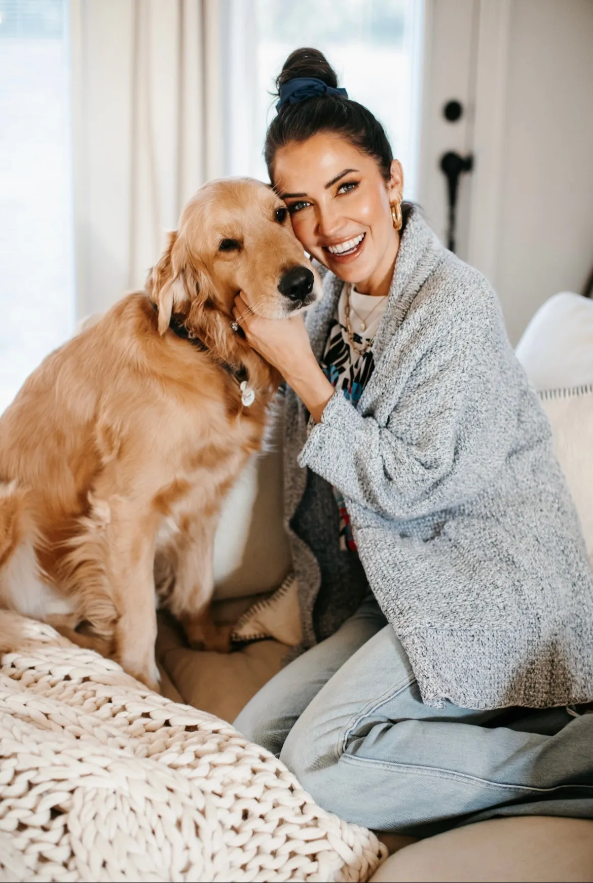 The Erinn Boyfriend Cardigan x DEW by Kaitlyn Bristowe - GUNMETAL