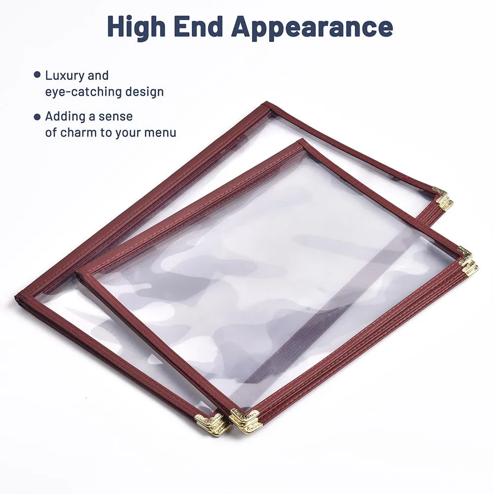 TheLAShop 8-1/2"x11" PVC Vinyl Cafe Menu Cover Folder 6 View 30ct/pk