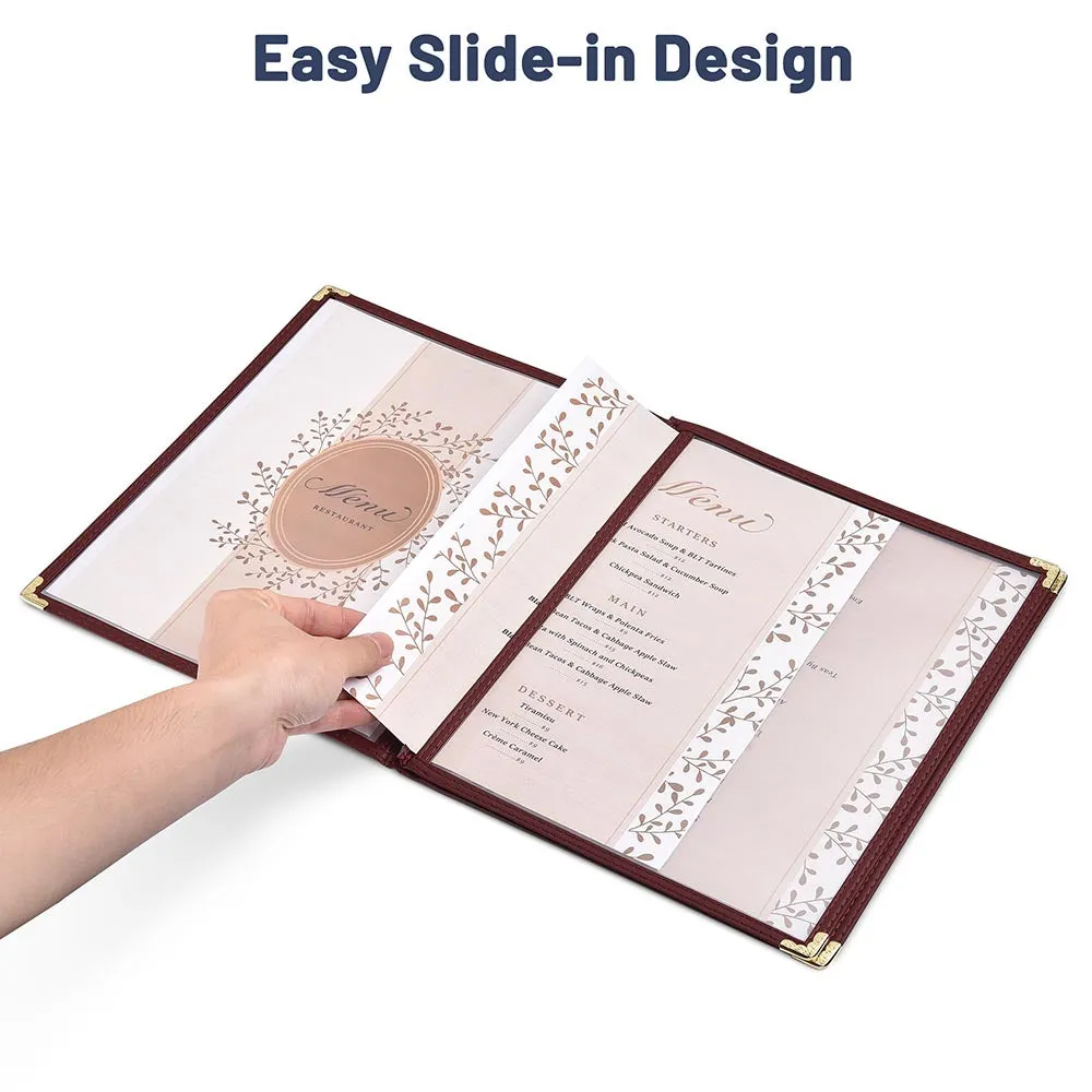 TheLAShop 8-1/2"x11" PVC Vinyl Cafe Menu Cover Folder 6 View 30ct/pk