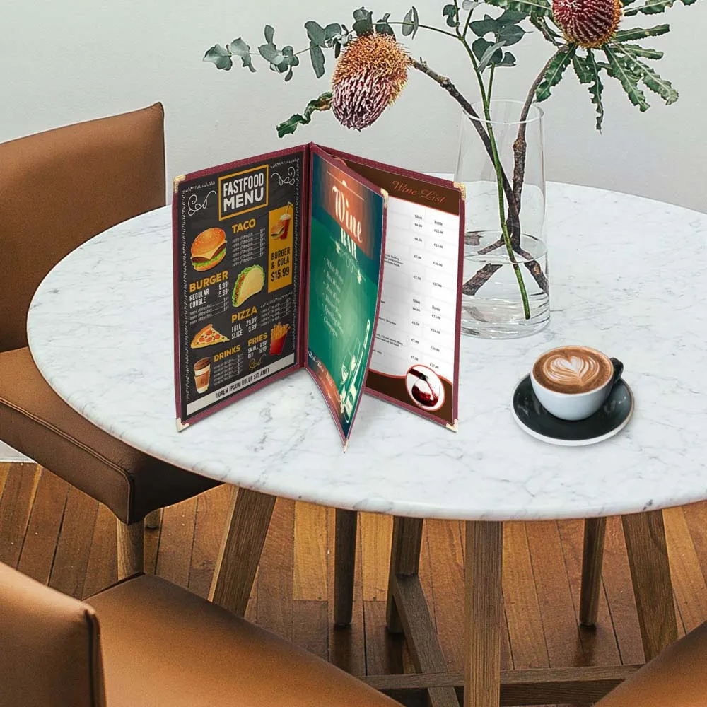 TheLAShop 8-1/2"x11" PVC Vinyl Cafe Menu Cover Folder 6 View 30ct/pk