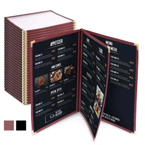 TheLAShop 8-1/2"x11" PVC Vinyl Cafe Menu Cover Folder 6 View 30ct/pk