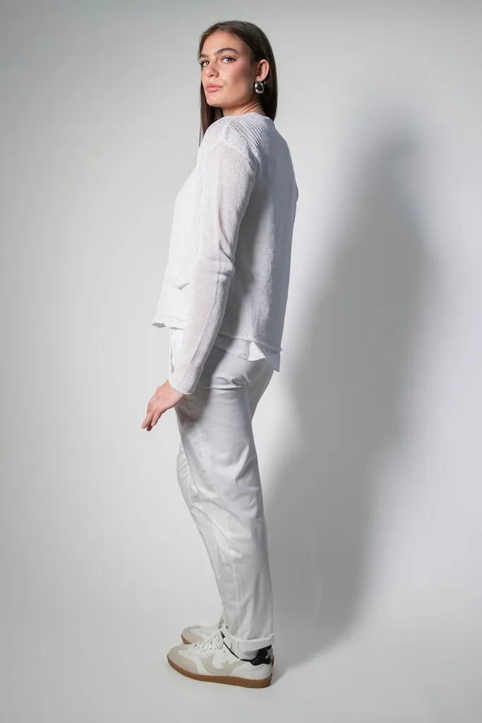 Transit Par Such Textured knit Cardigan in White