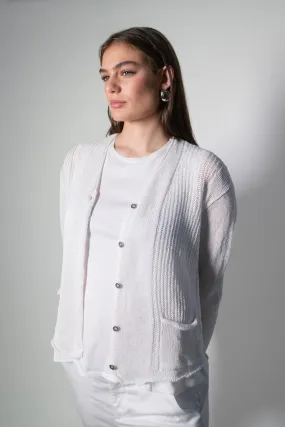 Transit Par Such Textured knit Cardigan in White