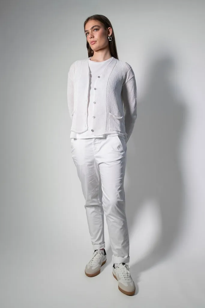 Transit Par Such Textured knit Cardigan in White