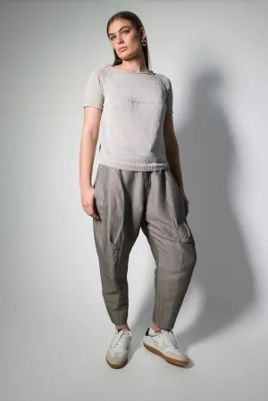 Transit Par Such Textured knit Tee in Pearl Grey