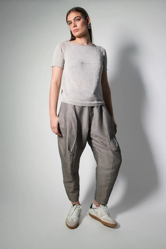 Transit Par Such Textured knit Tee in Pearl Grey