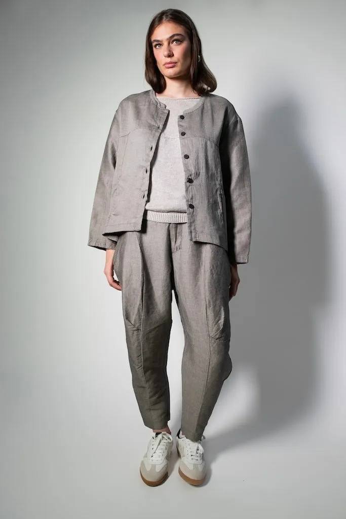 Transit Par Such Textured knit Tee in Pearl Grey