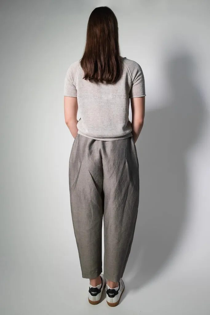 Transit Par Such Textured knit Tee in Pearl Grey
