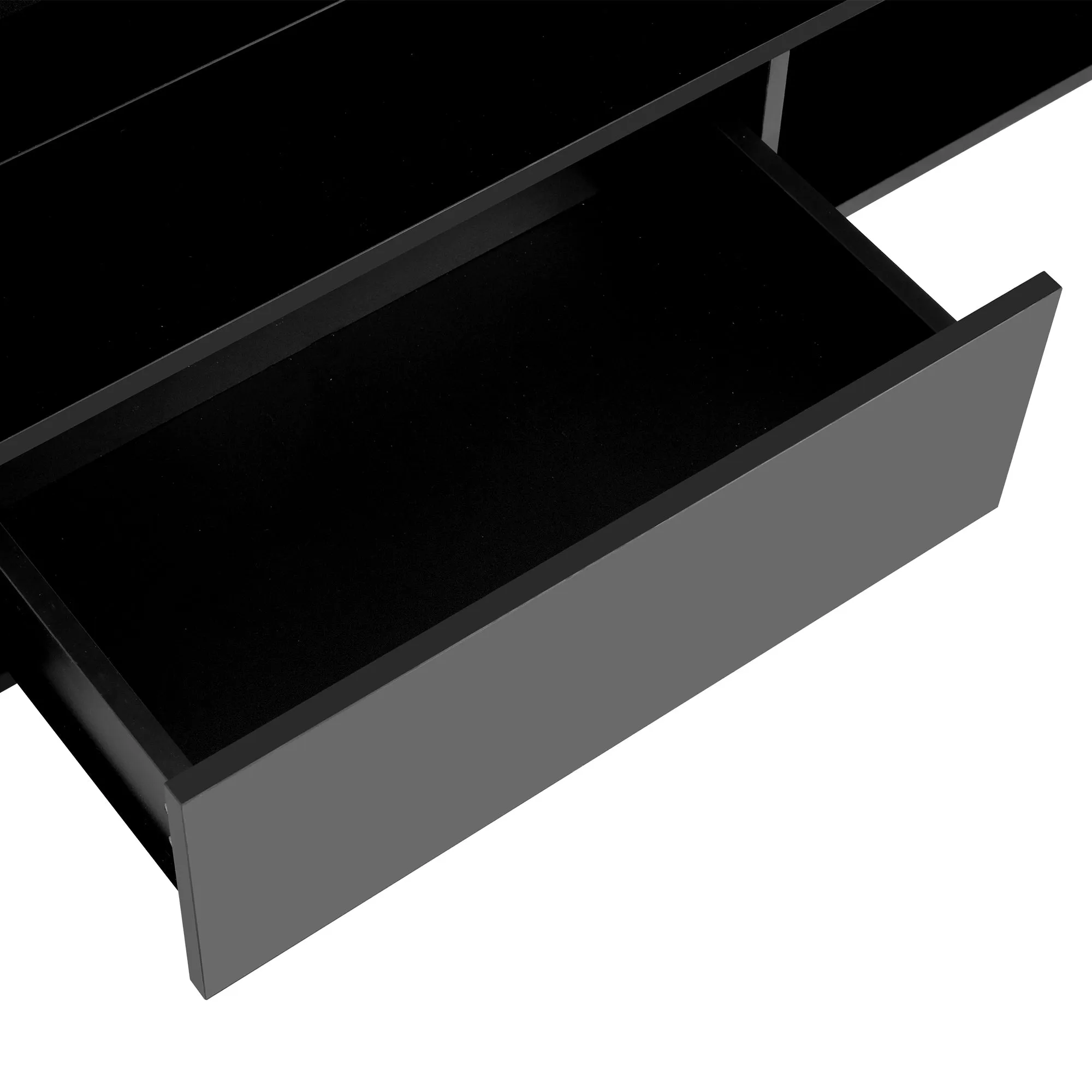 Universe High Gloss TV Stand with Color Changing LED Lights - Black