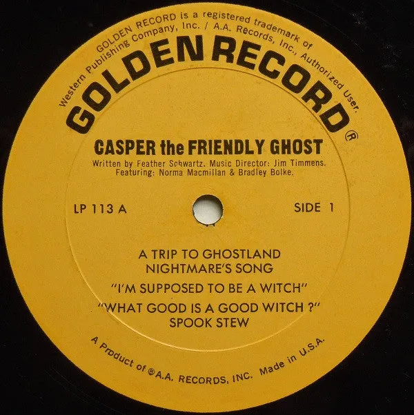 Unknown Artist - Casper The Friendly Ghost (LP, Album, Mono) (VG )
