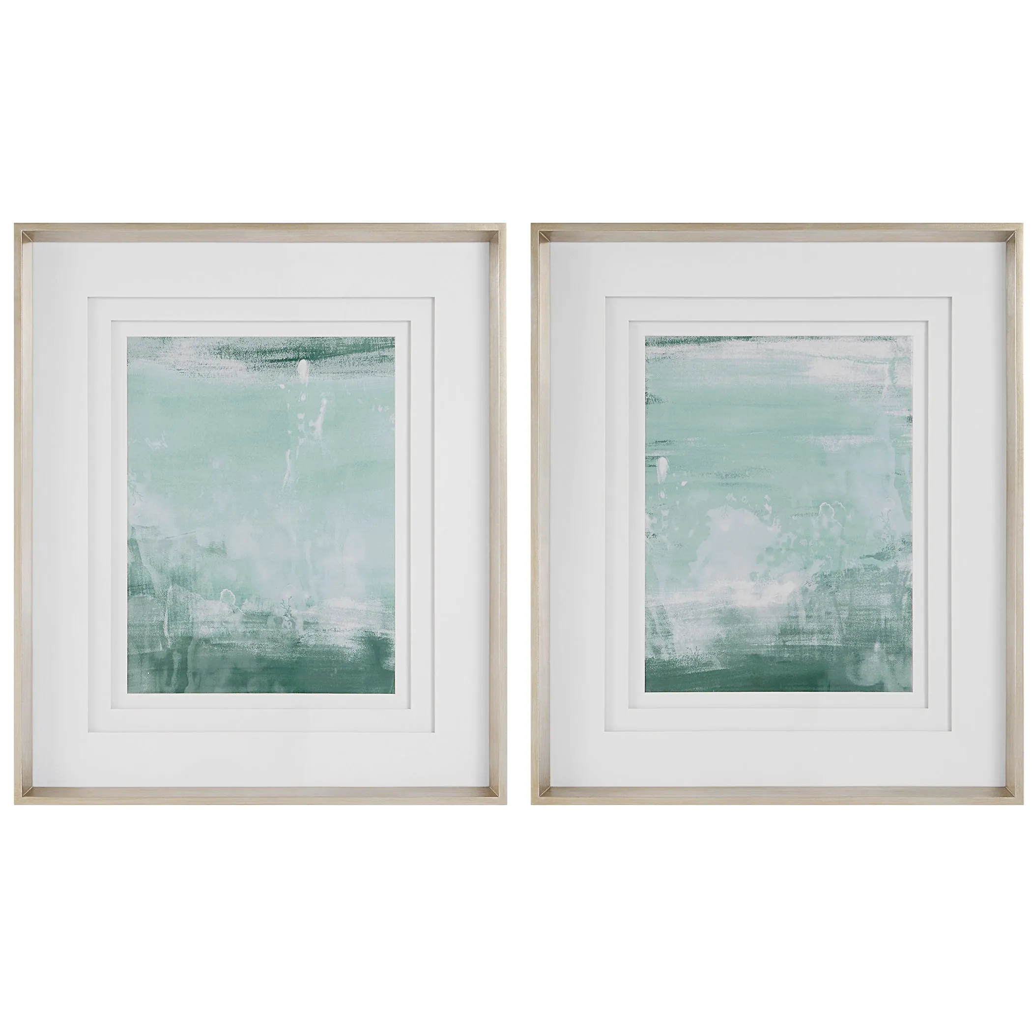 Uttermost Coastal Patina Modern Framed Prints, S/2