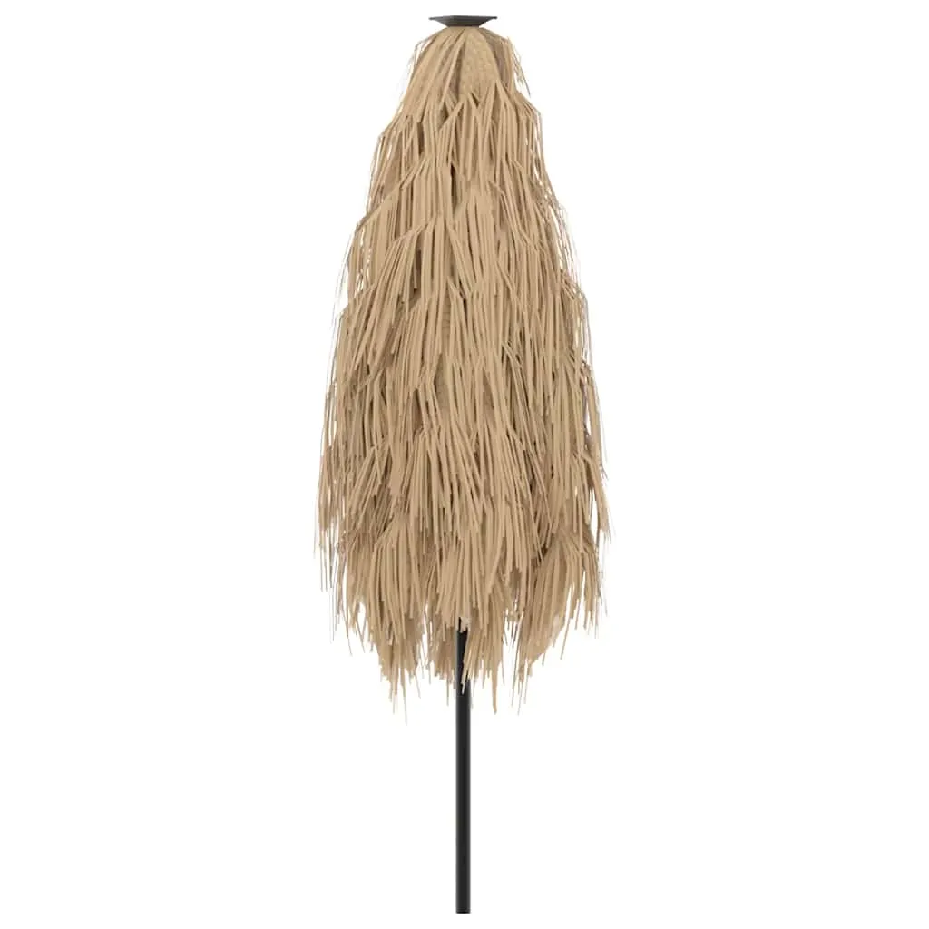 vidaXL Garden Parasol with LEDs and Steel Pole Brown 223x223x213 cm