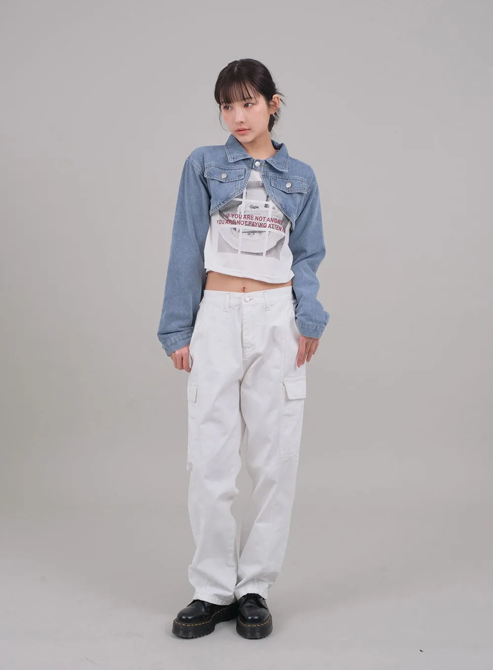 Wide Leg Cargo Pants C2701