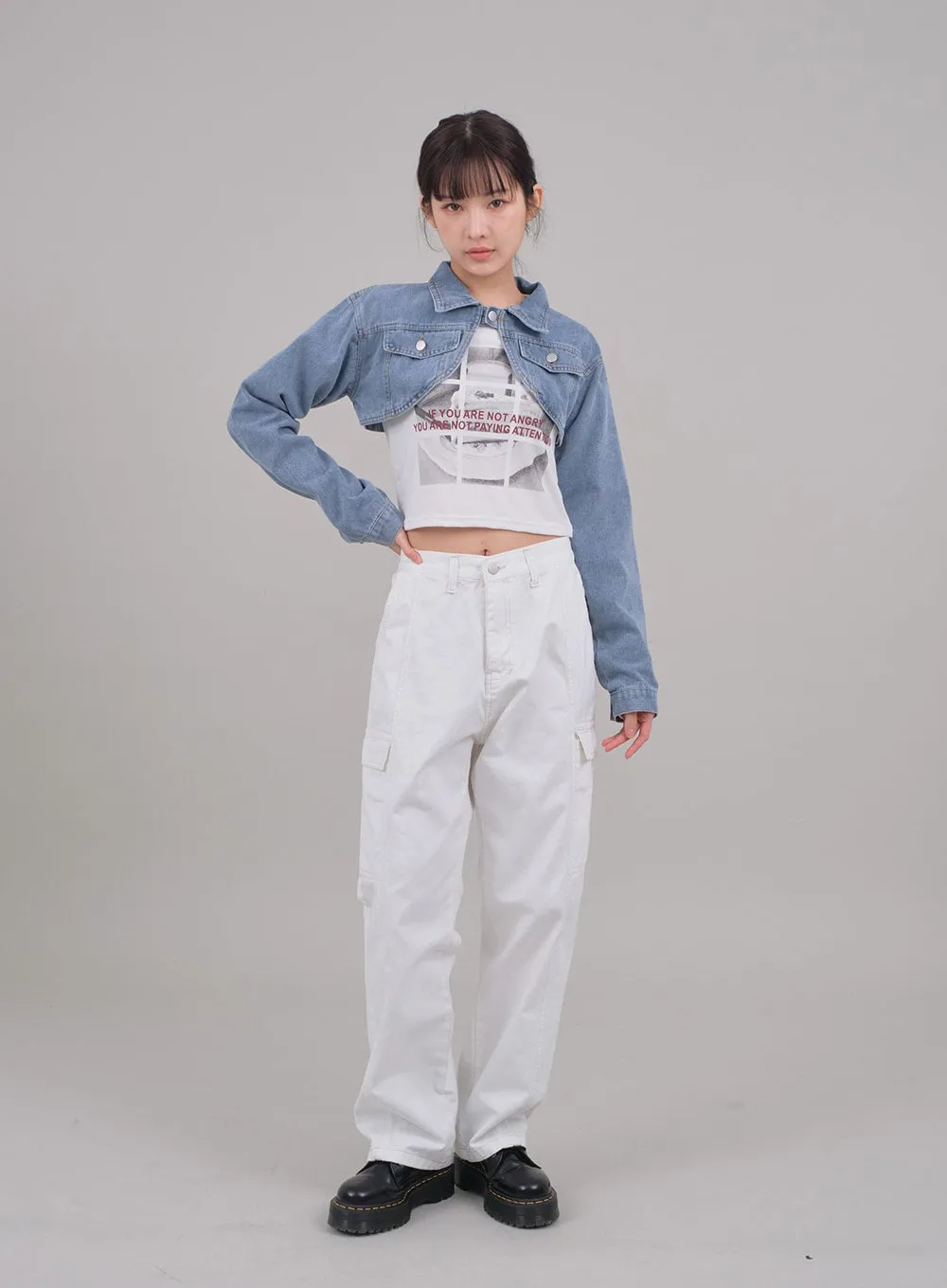 Wide Leg Cargo Pants C2701