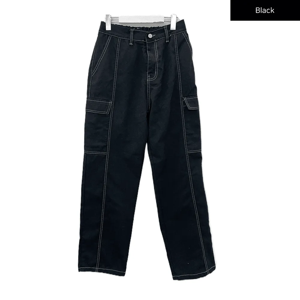Wide Leg Cargo Pants C2701