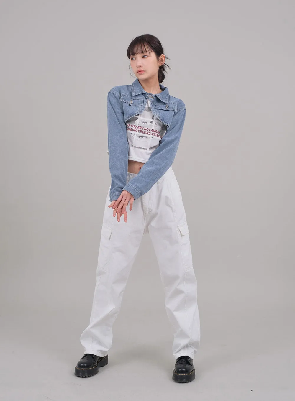 Wide Leg Cargo Pants C2701