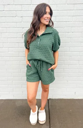 Wild About Weekends Forest Green Quilted Set