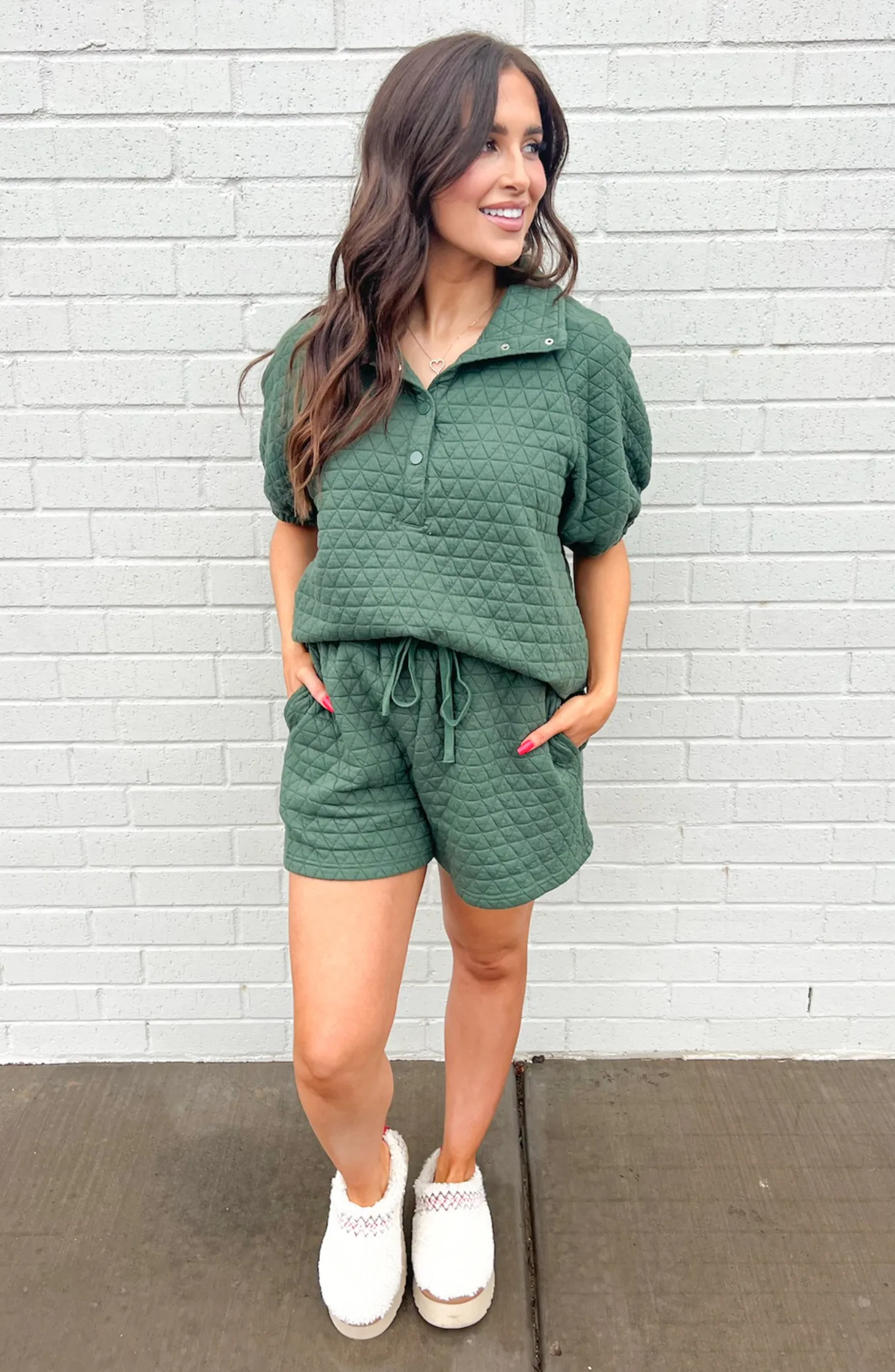 Wild About Weekends Forest Green Quilted Set