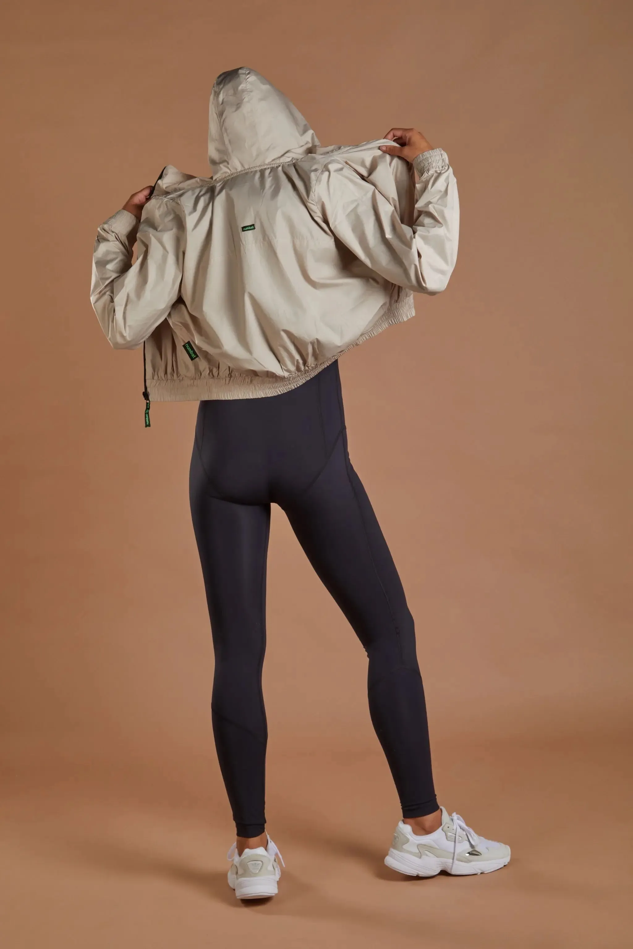 Women's Hooded Track Jacket - Light Beige