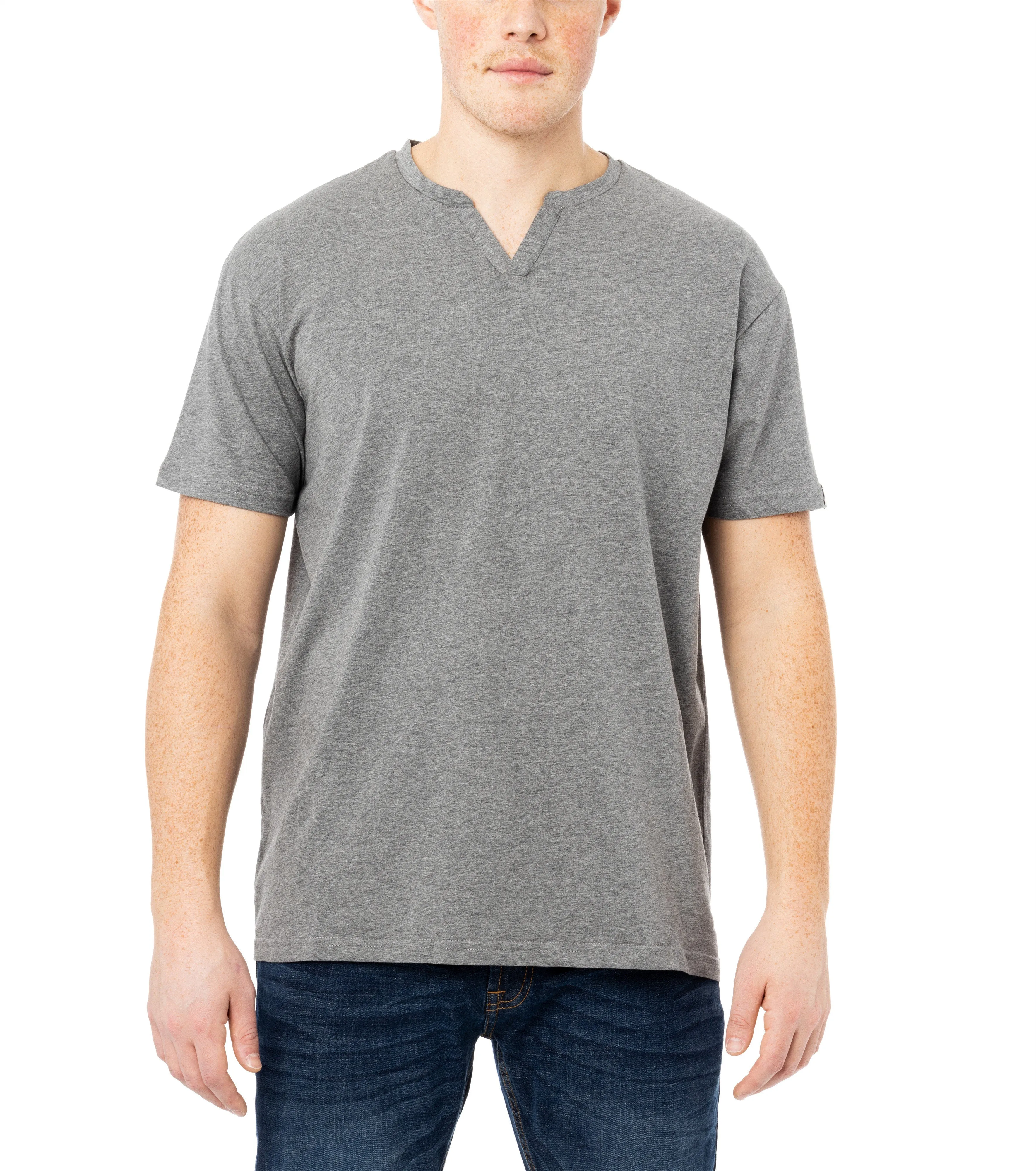 X RAY Men's Basic V-Notch Neck Short Sleeve Split Neck T-Shirt
