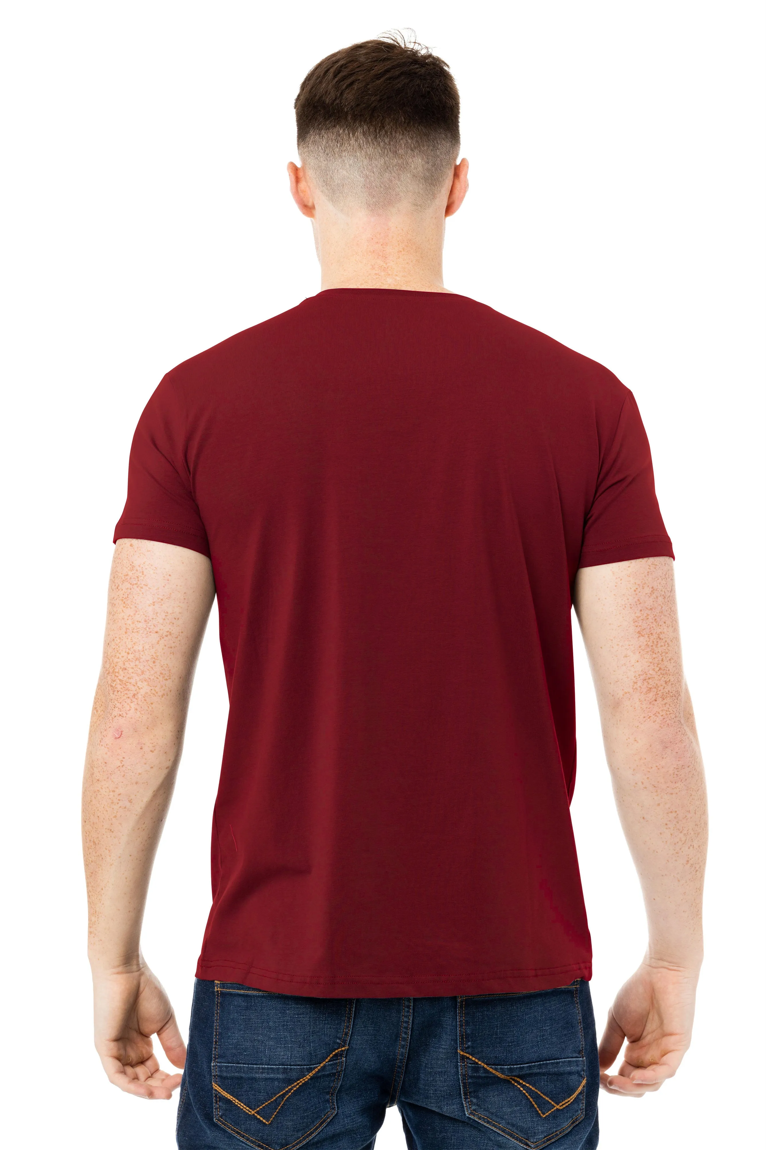 X RAY Men's Basic V-Notch Neck Short Sleeve Split Neck T-Shirt
