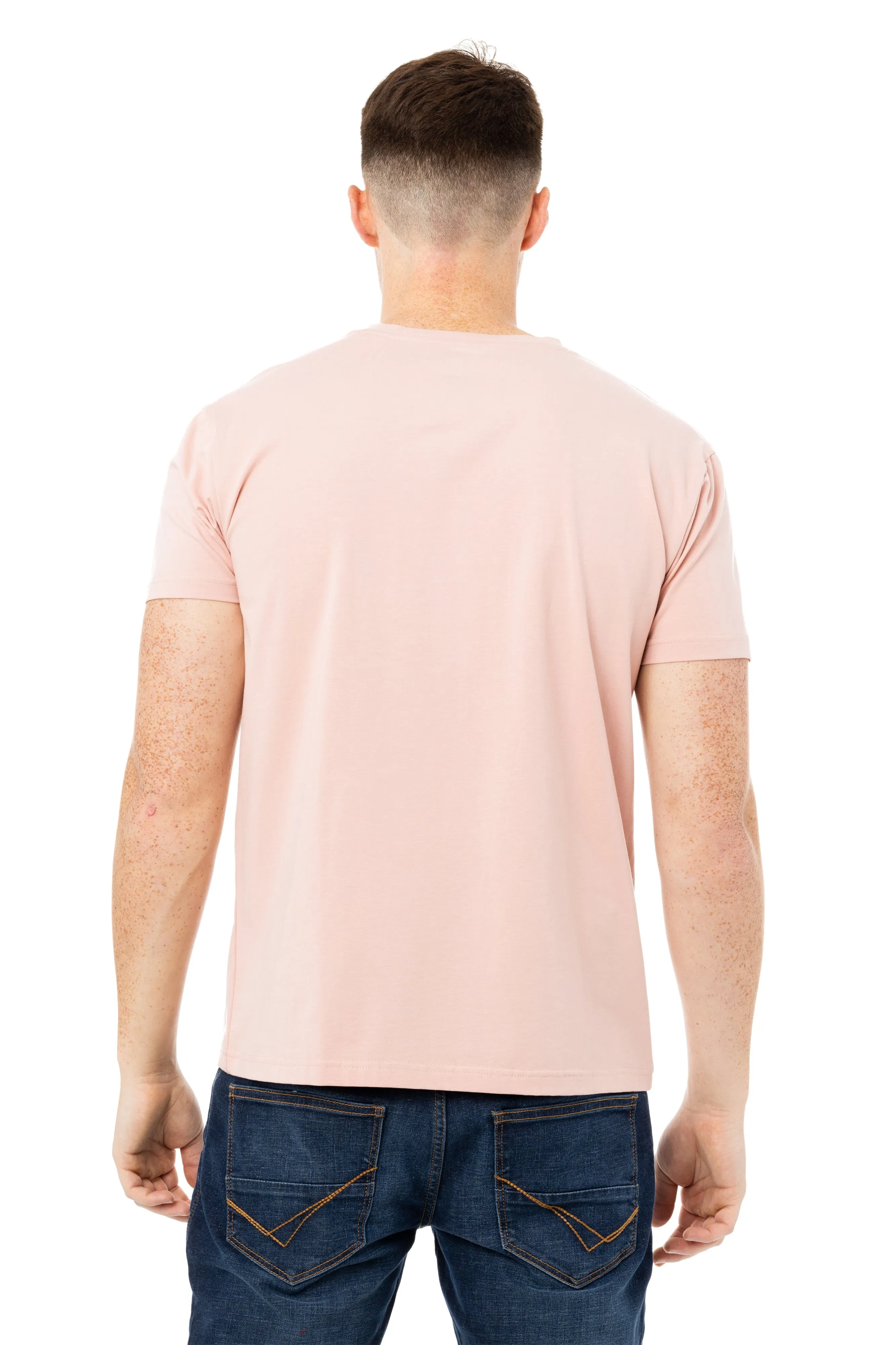 X RAY Men's Basic V-Notch Neck Short Sleeve Split Neck T-Shirt