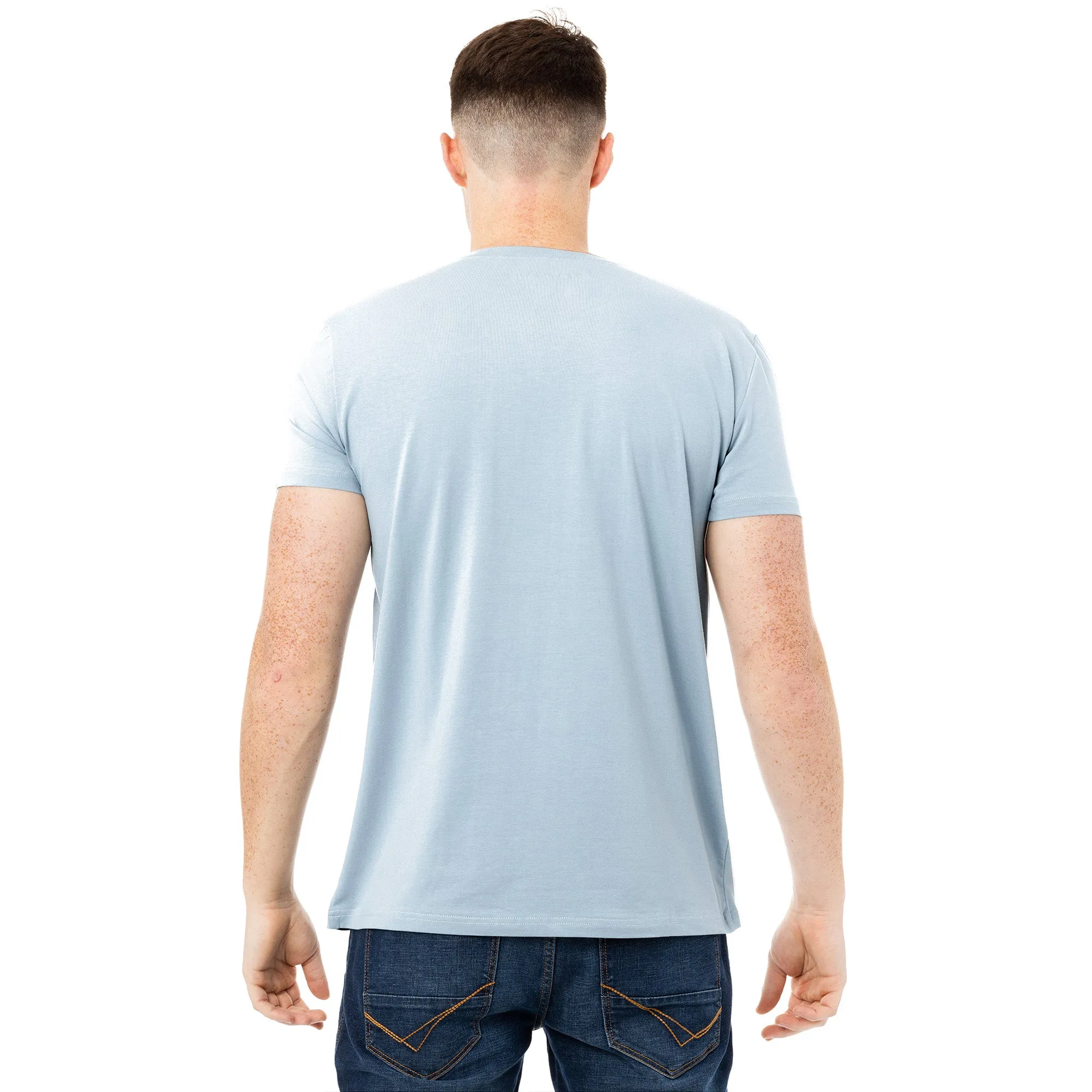 X RAY Men's Basic V-Notch Neck Short Sleeve Split Neck T-Shirt