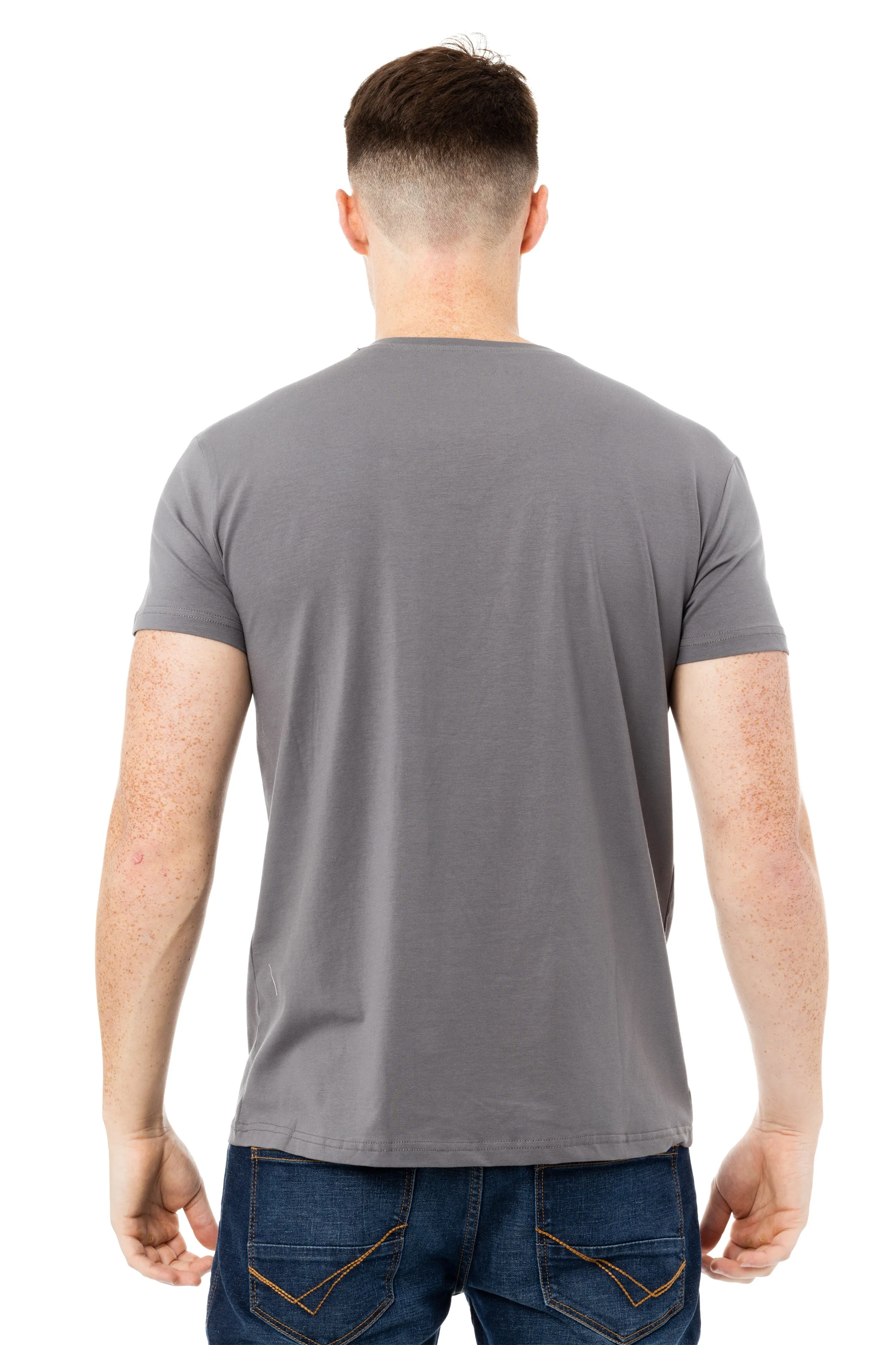 X RAY Men's Basic V-Notch Neck Short Sleeve Split Neck T-Shirt