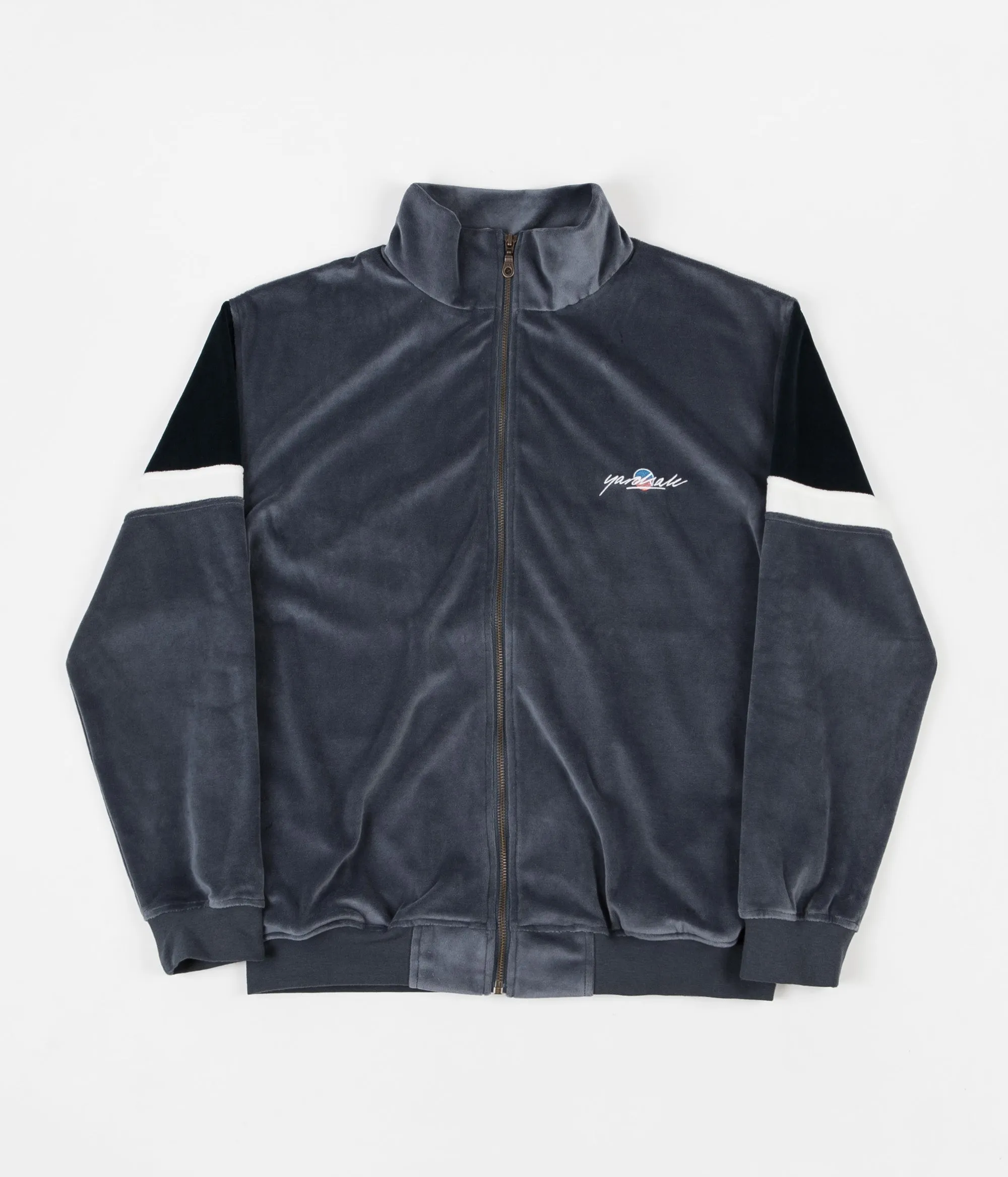 Yardsale Cruz Velour Track Jacket - Wolf Grey