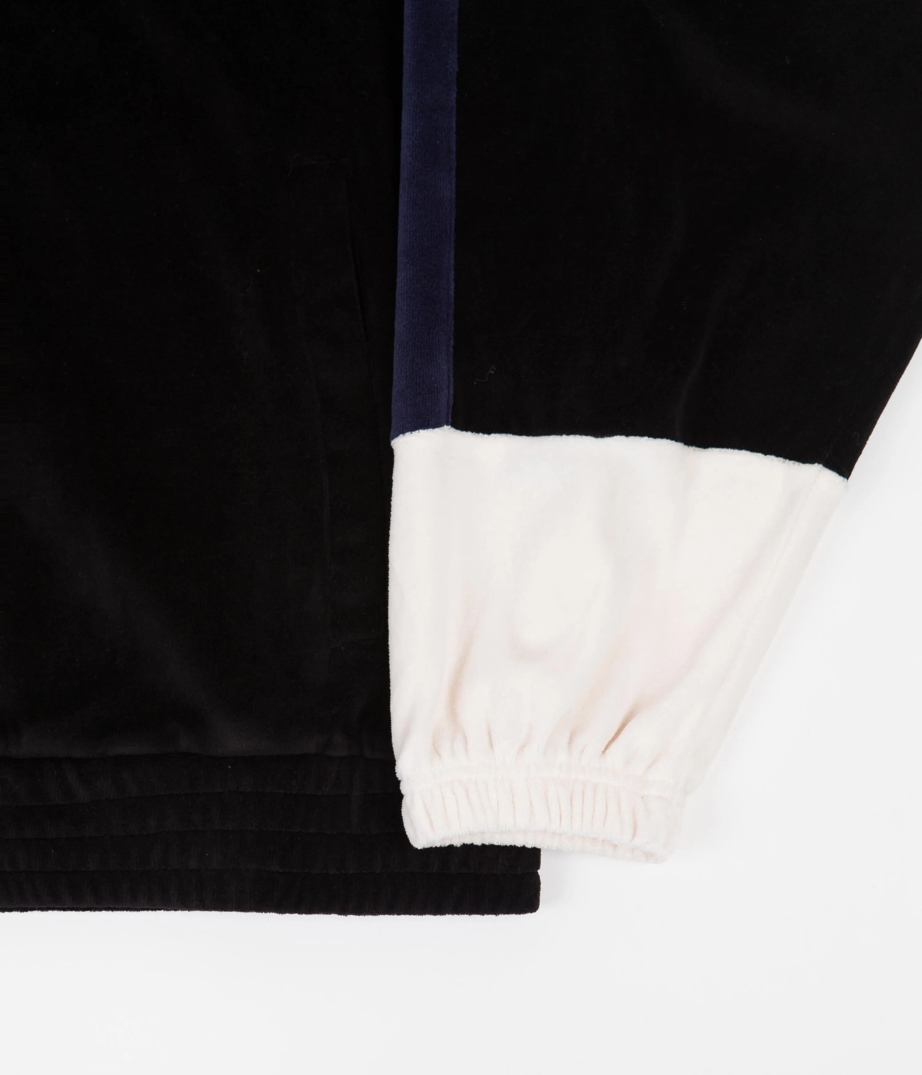 Yardsale Milano Velour Track Jacket - Two Tone Blue / Grey