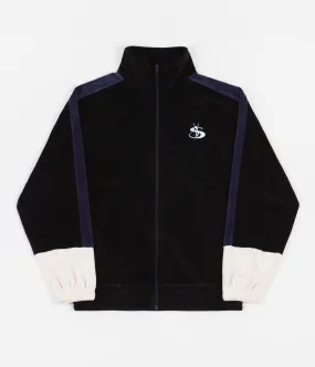 Yardsale Milano Velour Track Jacket - Two Tone Blue / Grey